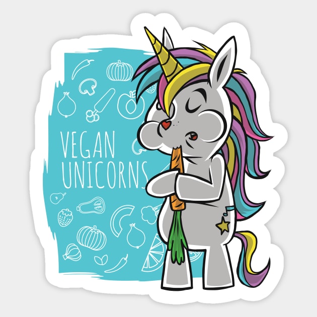 Vegan unicorn Sticker by LR_Collections